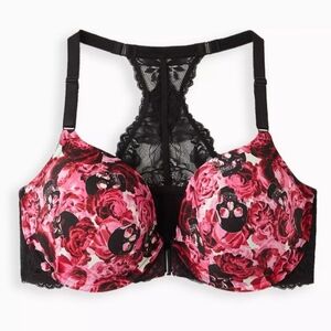 TORRID CURVE PERFECT T-SHIRT FRONT -CLOSE BRA. SIZE 44 DDD. SKULL ROSE.
